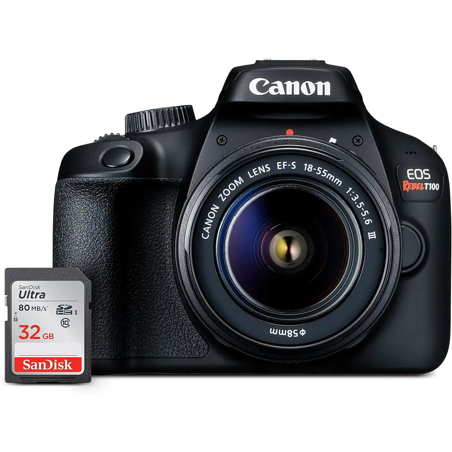 Canon EOS Rebel T100 DSLR Camera with EF-S 18-55mm f3.5-5.6 III Lens - 1